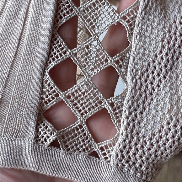 Chico's Light Tan Mesh Knit Top - Picture 5 of 5
